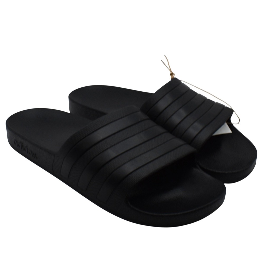 adidas Adilette Aqua Slides Sandals Slip On Men's 11 Women's 12 Black NEW F35550